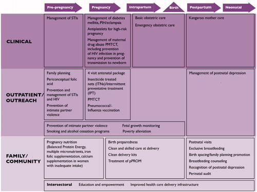 Figure 34. Illustrative framework for intervention packages.