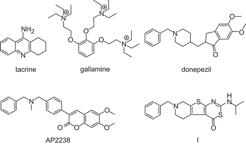 Figure 1.  Inhibitors of acetylcholinesterase.