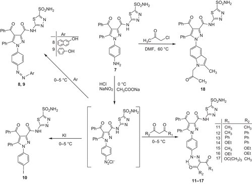 Scheme 2.  Synthesis of compounds 8-18.
