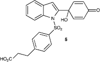 Figure 3 Structure of carboxylic acid linked (arylsulfonyl) indole-substituted antitumour quinol 5.