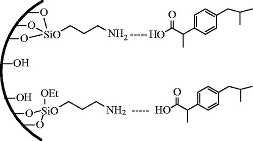 Figure 11. Interaction of Ibuprofen and SBA-15-NH2.
