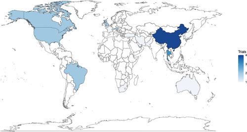 Figure 2. Map of countries with included studies.