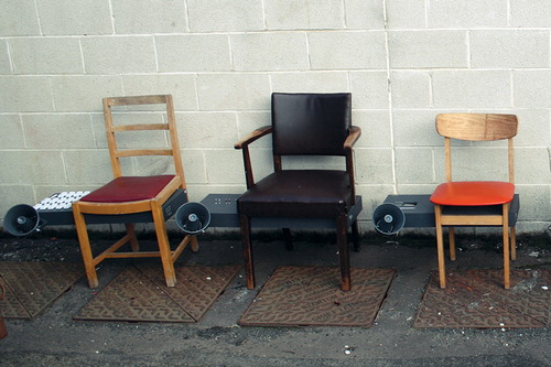 Figure 1. Three of the Six Speaking Chairs: Numbers 6, 3, and 4.