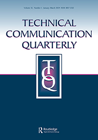 Cover image for Technical Communication Quarterly, Volume 33, Issue 1, 2024