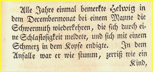 FIGURE 36 Observation of winter depression by Medicus in Geschichte periodischer Krankheiten, M. Macklot, Carlsruhe (Medicus, Citation1764).