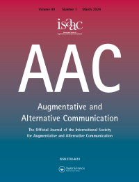Cover image for Augmentative and Alternative Communication, Volume 40, Issue 1, 2024