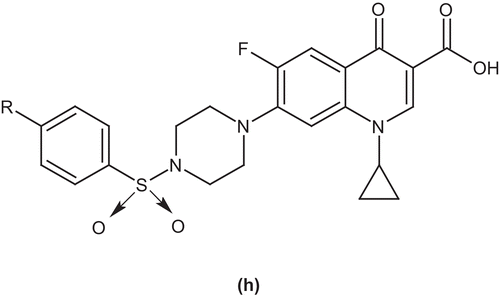 Figure 7.  Ciprofloxacin derivative (h).