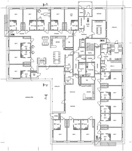Figure 1. Typical design: Plan of RCH 1, first floor, containing two similar units.