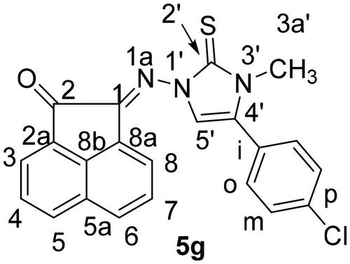Figure 4. Distinctive carbons of compound 5 g.