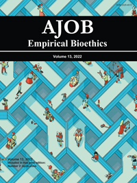 Cover image for AJOB Empirical Bioethics, Volume 13, Issue 2, 2022