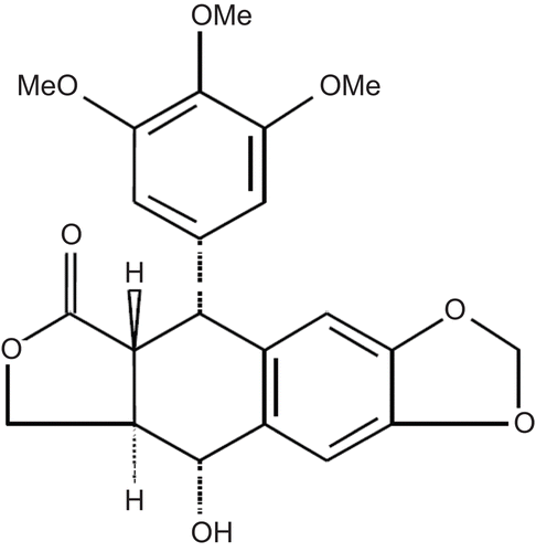 Figure 1.  Chemical structure of podophyllotoxin.