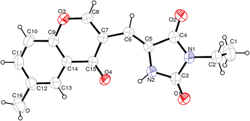 Figure 2.  The molecular structure and atomic labeling scheme of compound Vb.