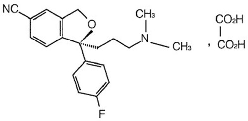 Figure 1 Chemical structure of escitalopram oxalate.
