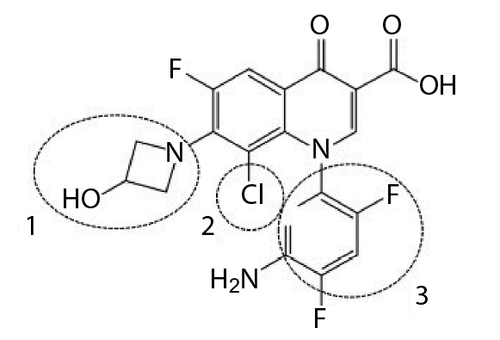 Figure 1 Chemical structure of delafloxacin.