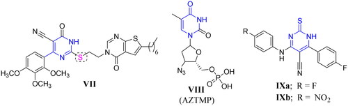 Figure 2. Structures of some reported pyrimidine or thiouracil-based derivatives (VII, VIII, and IXa–b) as potent anti-mycobacterial agents.