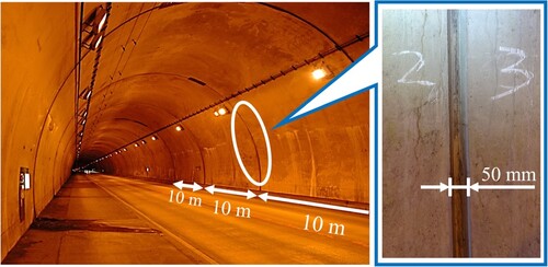 Figure 5. Example of joints in a tunnel.