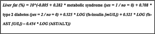 Figure 2. The NAFLD liver fat equation.
