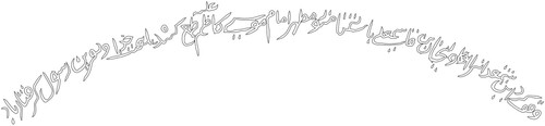 Figure 7. Drawing of Waqf inscription on Doha candlestick (drawing by the author).