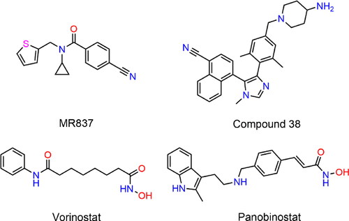 Figure 1. Structures of the representative NSD2 and HDAC inhibitors.