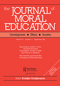 Cover image for Journal of Moral Education, Volume 47, Issue 3, 2018