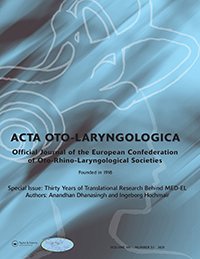 Cover image for Acta Oto-Laryngologica, Volume 141, Issue sup1, 2021