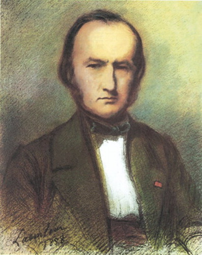 Figure 1 Claude Bernard, lithograph by A. Laemlein (1858). Bernard probably at the age of 45. Courtesy of the National Library of Medicine, Bethesda, Maryland (Obtained from Encyclopedia Britannica. Internet site: www.britannica.com, accessed on April 27, 2009).