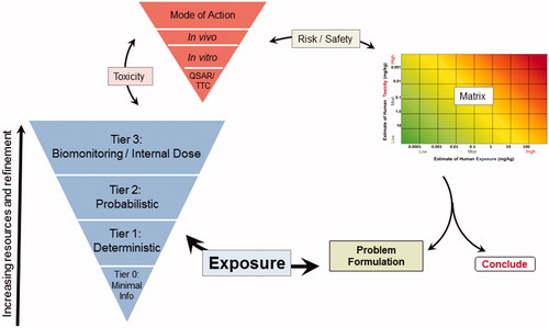 Figure 1. RISK21 tiered exposure assessment framework in the context of the RISK21 framework.