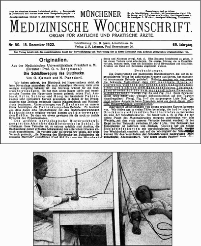 FIGURE 27 Blood pressure monitoring during sleep at night by use of a long stethoscope (Katsch & Pansdorf, Citation1922).