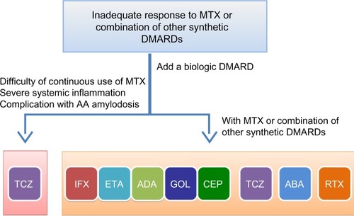 Figure 3 Selection of biologic disease modifying antirheumatic drugs.