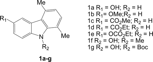 Figure 1.  Carbazole derivatives (1a–g).