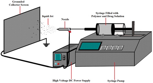 Figure 1. Schematic view of electrospraying apparatus.