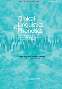 Cover image for Clinical Linguistics & Phonetics, Volume 31, Issue 11-12, 2017