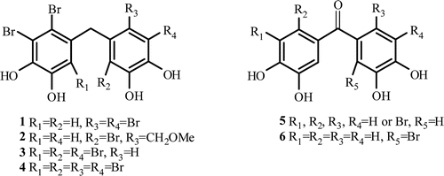 Figure 1.  Some naturally occurring bromophenols.