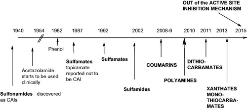 Figure 15. Historic overview of the CAI drug design panorama.
