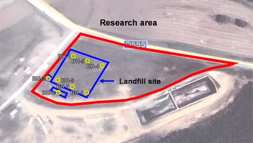 Figure 3. Satellite photo of the research area-Banarli landfill site.