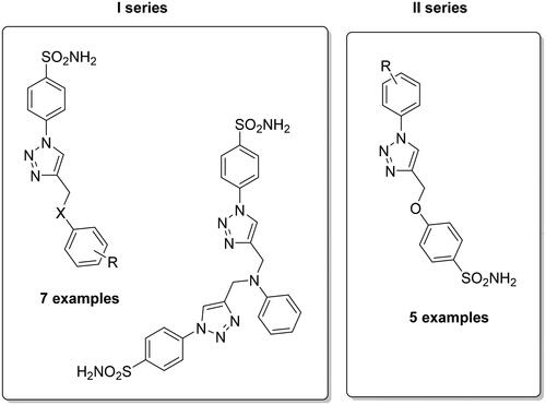 Figure 5. General structures for the development sulphonamide-based CAIs by click chemistry as antiinfective agents.