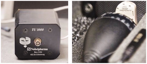 Figure 1. The TU-1000 skull simulator (left), shown alongside the commercially available SKS10 skull simulator (right) developed for use within a commercial hearing aid analyser in clinical practice.
