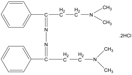 Figure 1.  D1: N,N′-bis(3-Dimethylamino-1-phenyl-propylidene)hydrazine dihydrochloride.