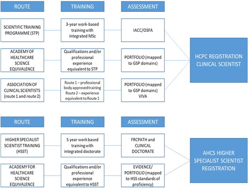 Figure 2. Example chart of Routes to HCPC and HSS Registration.