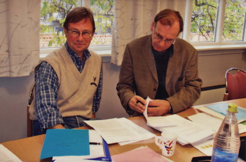 Anders Håkansson (left) and Johann A Sigurdsson at editorial meeting.