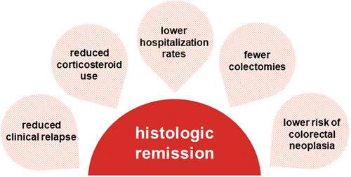 Figure 3. Potential association of histological remission with clinical outcome.
