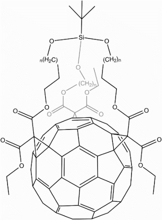 9 tert-Butyl(trialkoxy)silane-tethered cyclopropanation e,e,e tris-adduct (2<n<4)