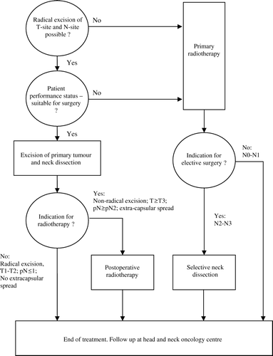 Figure 1.  Decision tree for the treatment of oral SCC.