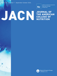 Cover image for Journal of the American Nutrition Association, Volume 40, Issue 7, 2021