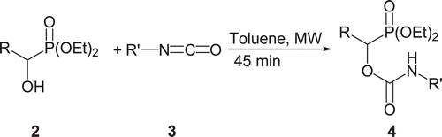 Scheme 3. Synthesis of α-oxycarbanilinophosphonates.