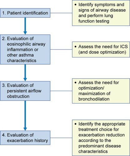 Figure 3 Proposed algorithmic approach for patients with overlapping clinical characteristics of asthma and COPD.