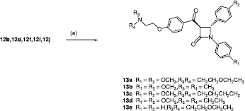 Scheme 2 Synthesis of β-lactams 13a–e. Scheme Reagents: (a) pyridinium chlorochromate, CH2Cl2, 25°C