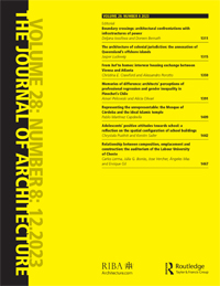 Cover image for The Journal of Architecture, Volume 28, Issue 8, 2023