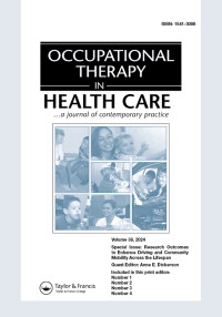 Cover image for Occupational Therapy In Health Care, Volume 38, Issue 1, 2024