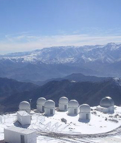 Figure 8. The Chilean site of SkyNet showing the six 16” PROMPT telescopes. Source: Image credit: by Oscar Saa.